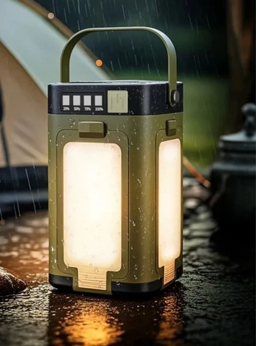 Ліхтар кемпінговий універсальний з павербанком та сонячною зарядко