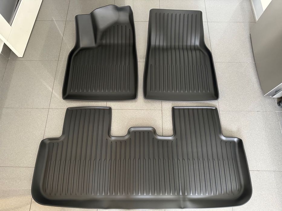 Conjunto 9 Tapetes Borracha TPE All Weather Tesla Model Y 2025 Juniper
