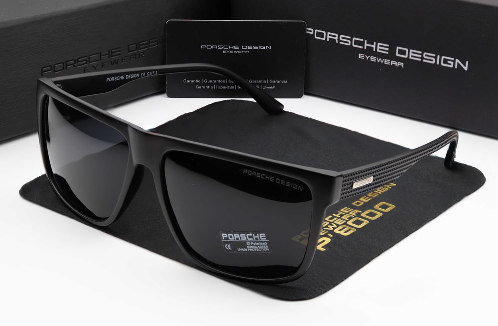 Чоловічі сонцезахисні окуляри Porsche Design | поляризація UV400 | wayfarer | пластикова оправа | матові глянцеві