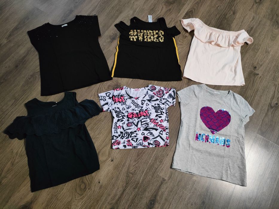 Paka ubrań dla dziewczynki rozmiar 146/152 (t-shirt, bluzki, dresy)