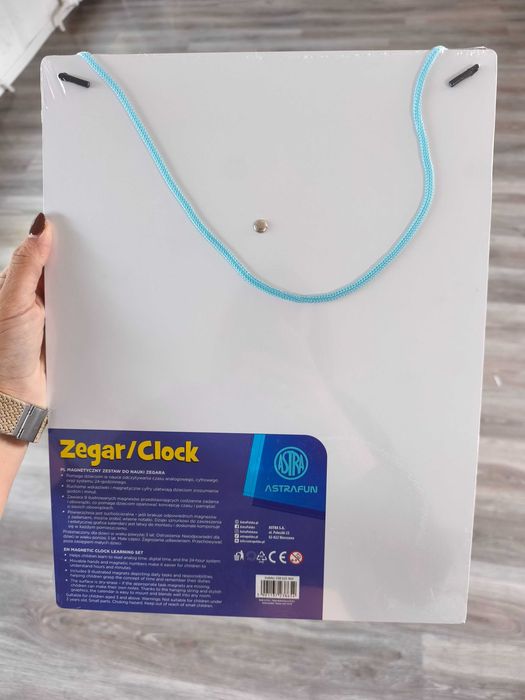 AstraFun zegar edukacyjny magnetyczny nauka godzin PL/ENG