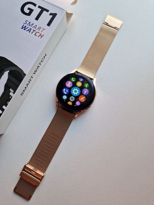 Smartwatch złoty okrągły