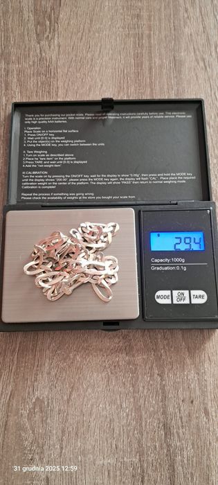 OKAZJA!!!Srebrny Męski Łańcuszek srebro próba 925