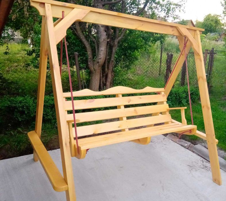 КРАСУНЯ гойдалка качеля лавка підвісна дерев'яна садова