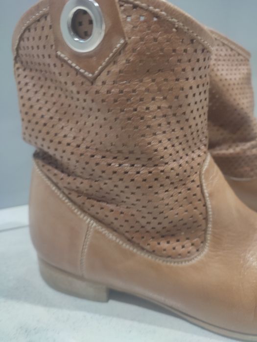 Buty skórzane Gino Rossi 38 botki ażurowe