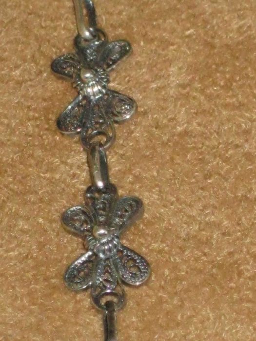 Pulseira Filigrana Artesanal Prata Maciça de Lei 835`/.. C/Contraste