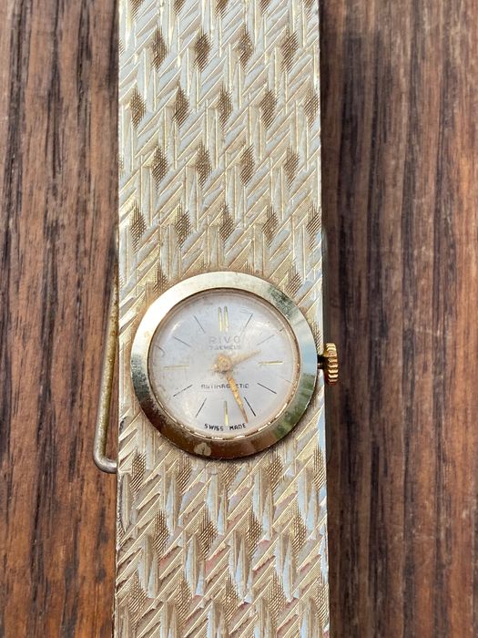 Relógio Mola  Suíço Rivo Corda 10 cm Art Déco Anos 50