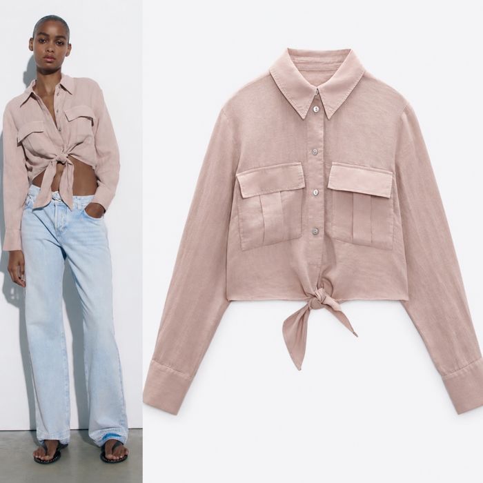 Сорочка льон zara зара М