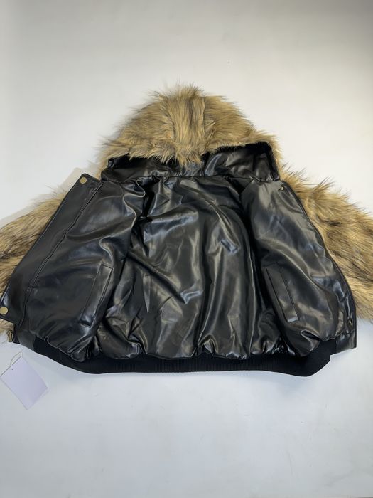 ДВОХСТОРОННИЙ дутый бомбер меховый шуба кожаный куртка курточка opium
