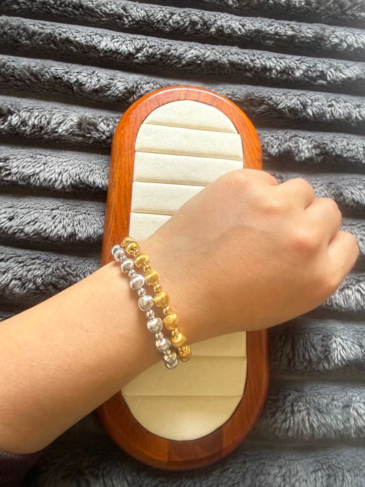 Pulseira Olho de Gato Prata 925 Banhada a Ouro Bracelet 7mm