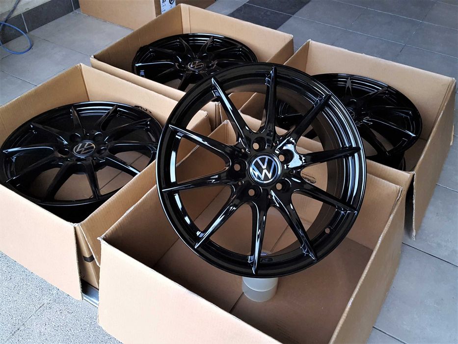 Alufelgi 17 5x112 VW Golf Passat Touran Jetta Caddy T-Roc Czarne 256#