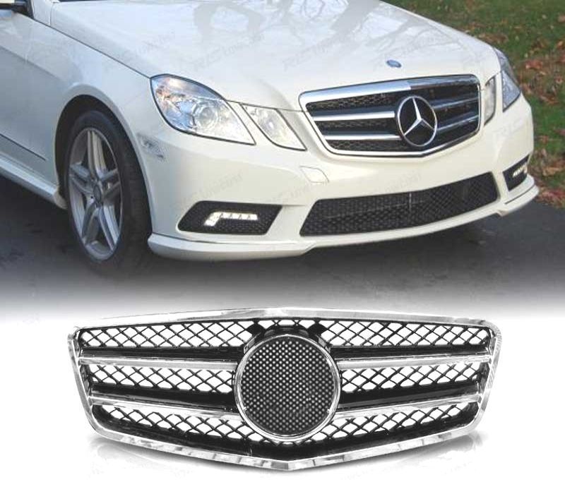 GRELHA MERCEDES CLASSE E W212 CROMADA PRETA 09- LOOK SPORT