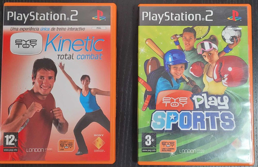 Jogos Playstation 2 (PS2) eye toy: Kinetic Total Combat + Play Sports