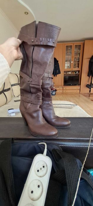 Сапожки натуральні шкіряні Жіночі р 39.40 Італія