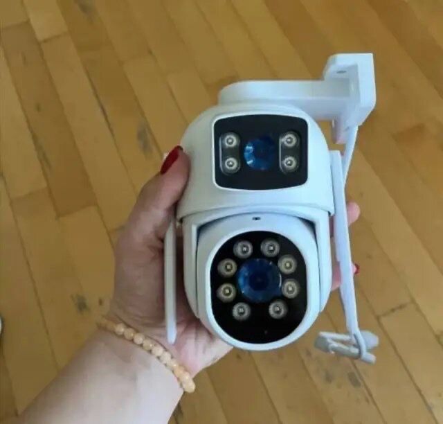 Подвійна ПОТУЖНА камера A9Q ICsee 8MP 4K PTZ WIFI відеокамера