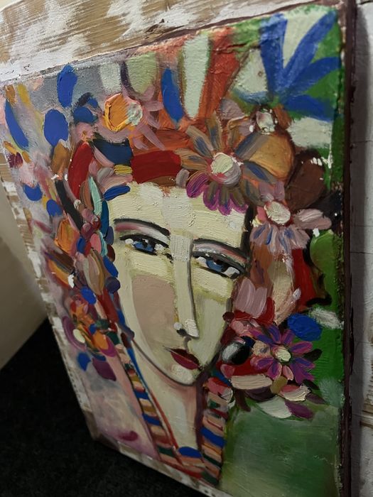 Авторська інтер’єрна картина — жіночий портрет, яскраві кольор