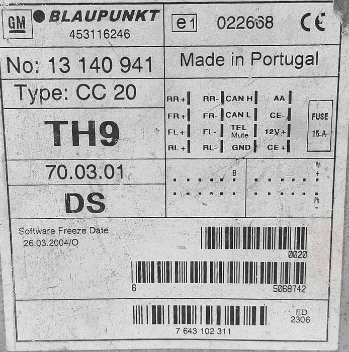 Rádio / Auto Rádio 13140941 - OPEL CORSA C