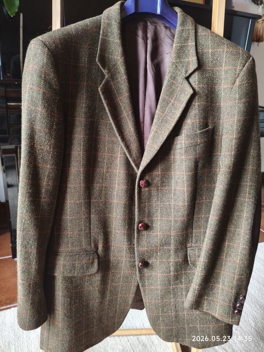 Blazer / Casaco Vintage Pura Lã Virgem - Estilo Tweed (Tamanho 54)