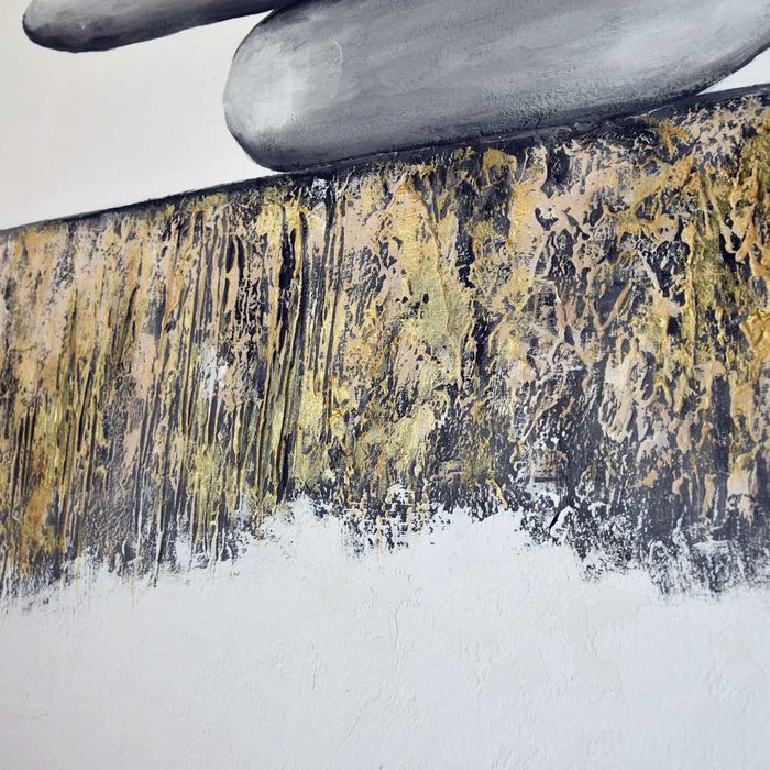 Balancing act II, obraz do salonu na płótnie abstrakcja japandi