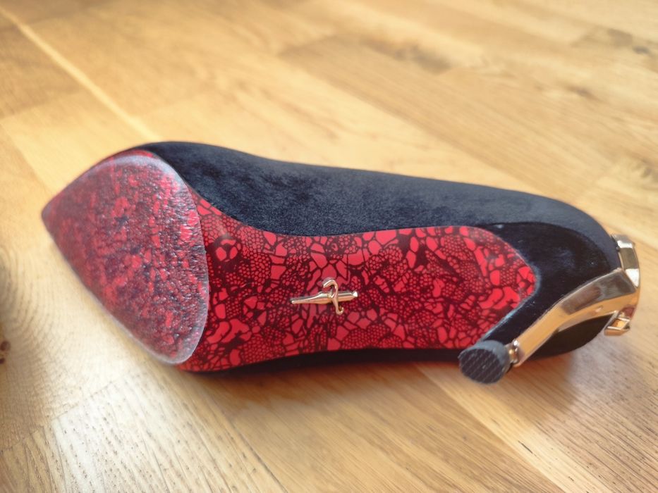 Buty obcas wysokie czarne NOWE róż 41-42