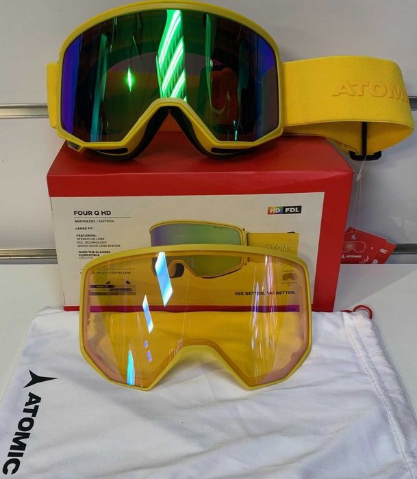 Gogle narciarskie Atomic Four Q HD Safron Yellow 2 szyby Nowe Krakow