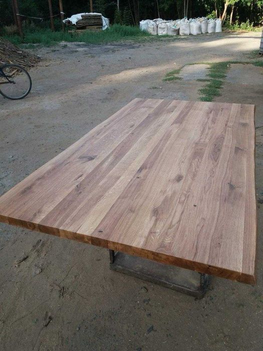 Стіл/ Стіл з масиву дуба/ Стільниця дерев'яна/ Стіл лофт