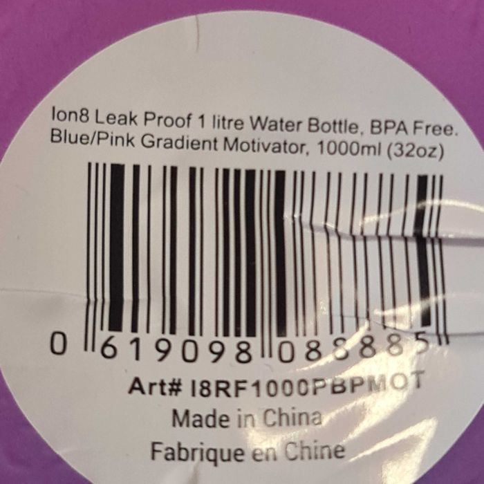 Butelka na wodę Ion8 1000ml różowo-niebieska