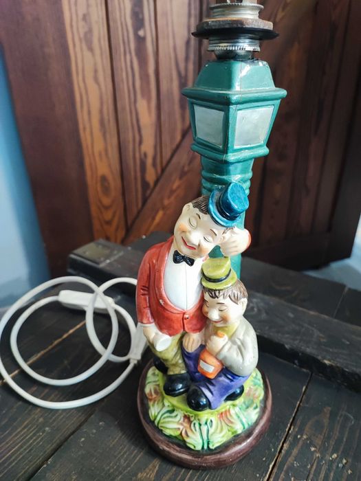 Ciekawa francuska stara lampa Vintage