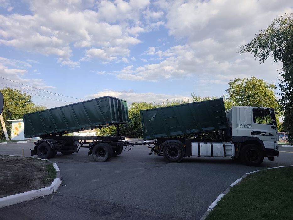 Вантажоперевезення Кагарлик, Київ та Україна | Потужний самоскид DAF з причепом | Перевезу все!