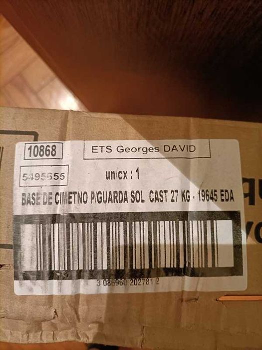 Base para chapéu-de-sol, castanho, de 27 Kg. C/o Novo