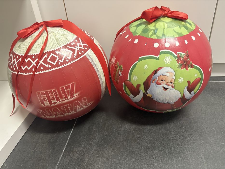 2 bolas Natal grandes, com 25cm diametro