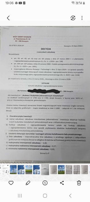 Działka rolna z warunkami zabudowy w Koszęcinie