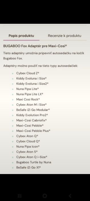 Adaptery Bugaboo Fox do fotelika minn. Maxi Cosi