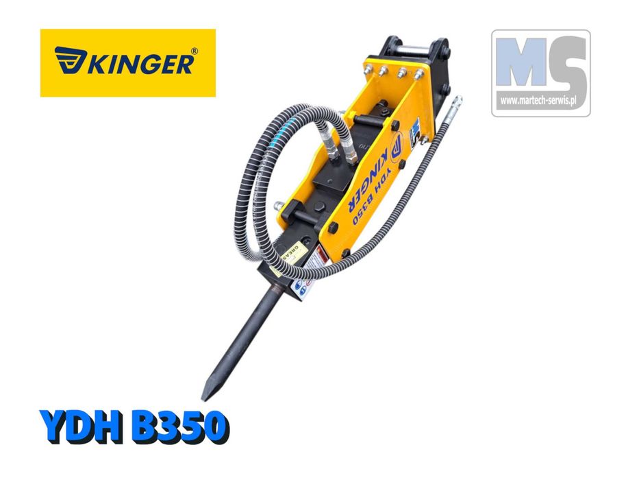 Młot hydrauliczny wyburzeniowy KINGER HB350 80kg do koparki GW 2 lata
