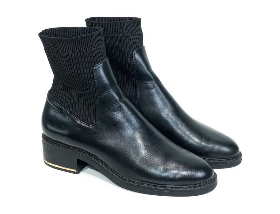 Кожаные женские ботинки на резинке Zara Оригинал