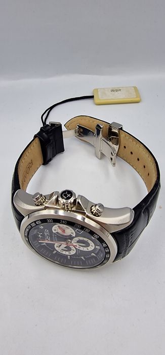 Roamer Rockshell Mark III Chrono - szafir, skóra,  Swiss Made