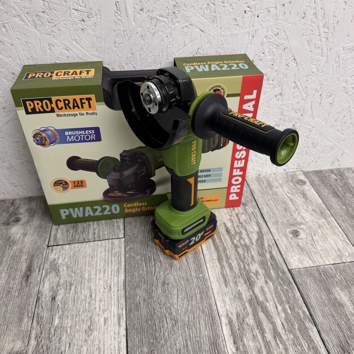 Акумуляторна болгарка PRO-CRAFT PWA220 з безщітковим двигуном 20В,4А