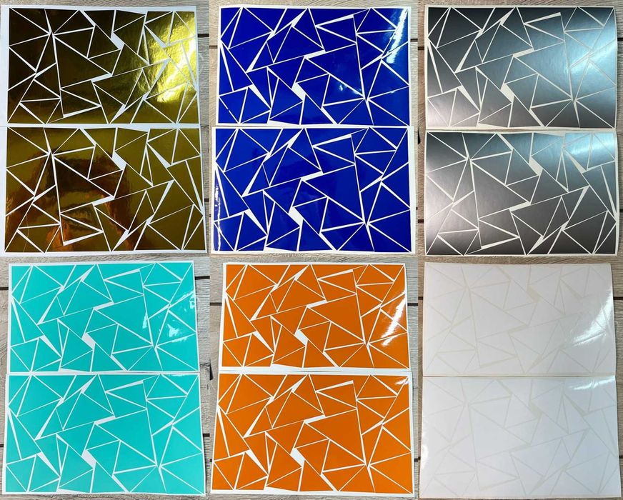 Треугольники камуфляж на мото пластик соти мотоцикл на бак