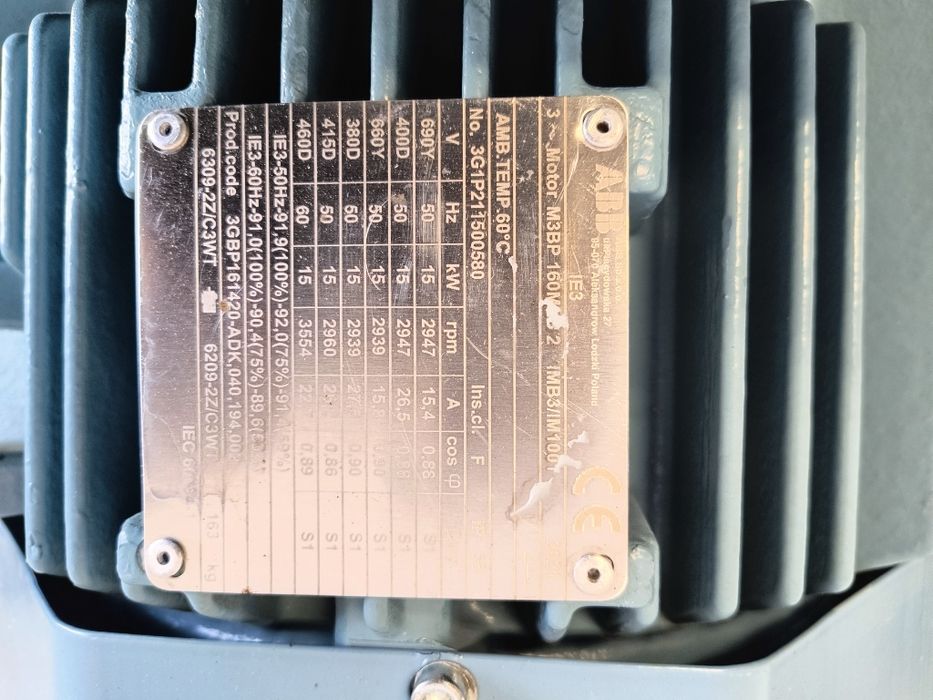 Silnik 15kW 2800/min  ABB elektryczny motor wysokoobrotowy