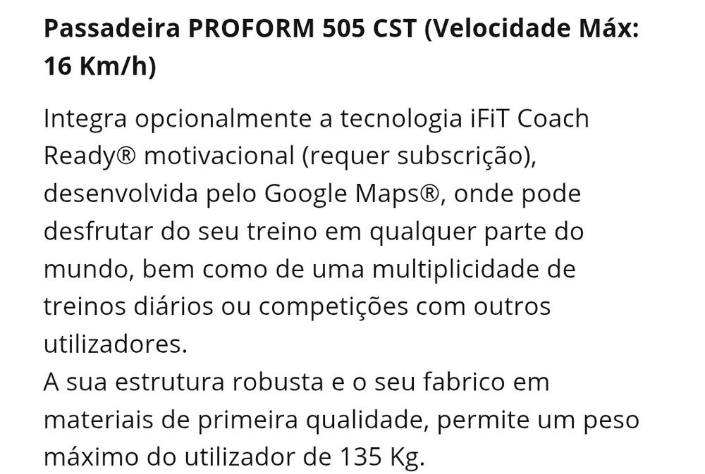 Passadeira pro-form 505  CST