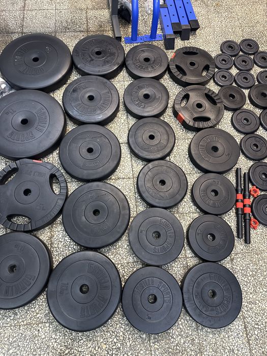 Obciążenia krążki cięzar siłownia 187.5kg ławka stojak hantle