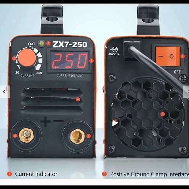 F1310 Máquina soldar 250A capacete escurecimento automático e cabos