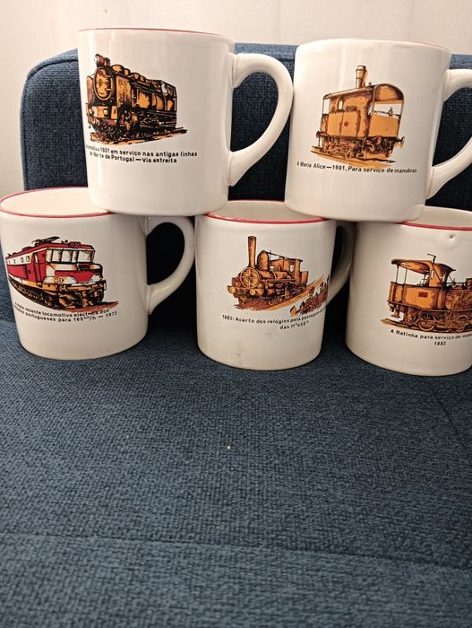 canecas cerâmica loiça coleção antigas e raras  Locomotivas  Vintage*