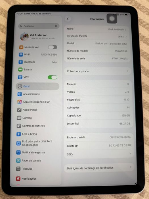 Ipad Air 11 polegadas M2