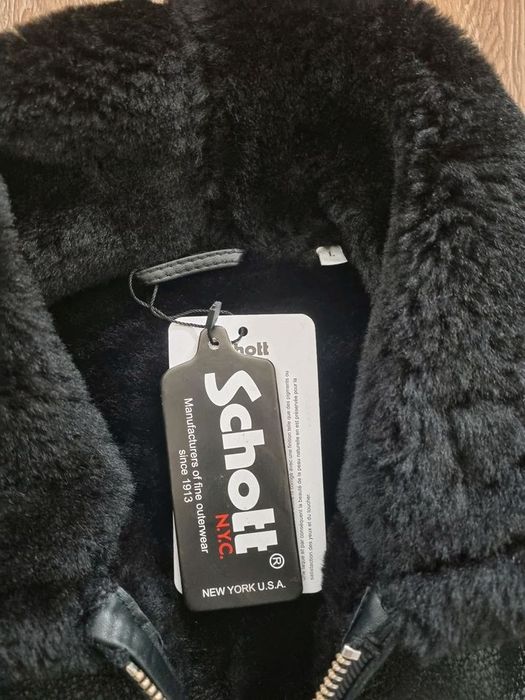 Schott×Lee LEE X SCHOTT kurtka kożuch skórzany LC B3 JACKET IN BLACK