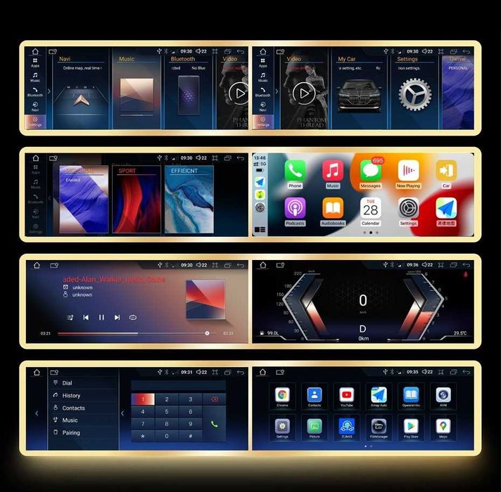 CarPlay Android Auto Radio DAB+ Opcja GPS Nawigacja WiFi 4G MP3 MP4 YouTube Bluetooth Pełny Android BMW 5 E60 E61 E63 E64 BMW 3 E90 E91 E92 E93
