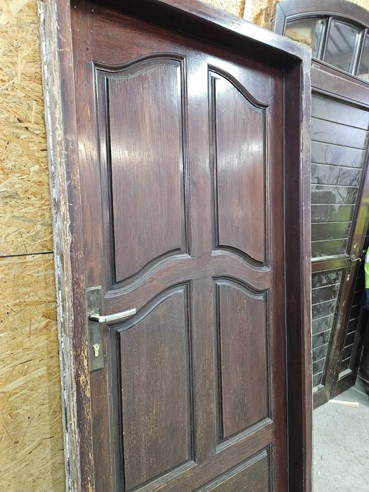 DRZWI Zewnętrzne Dębowe Drewniane Wejściowe Pełne 101x209cm