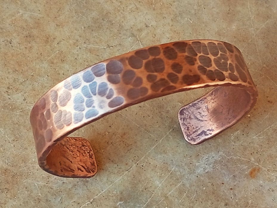 Pulseira de cobre verdadeiro, pesada 15X3mm. Pulseira terapeutica artesanal.