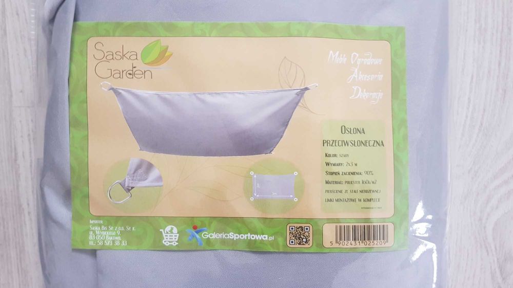 Żagiel ogrodowy- skuteczna ochrona przeciwsłoneczna  2 x 3m