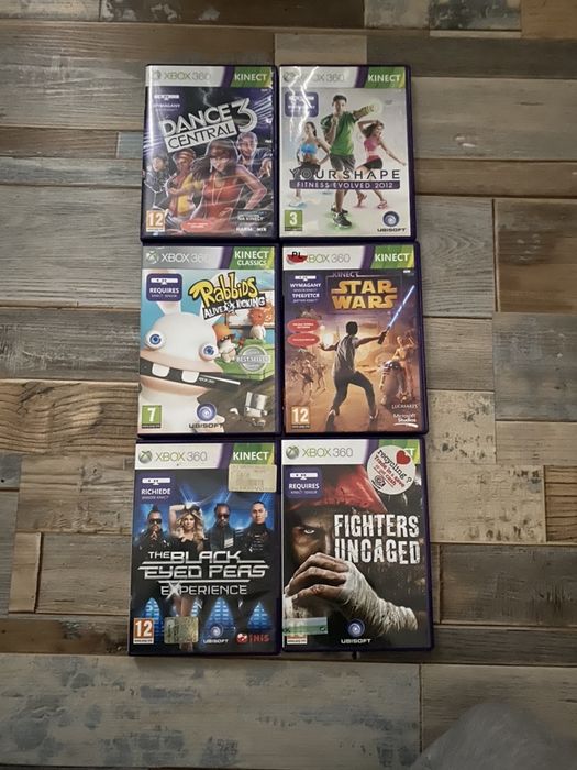 Xbox 360 Rabbids, Black Eyed Peas, Star Wars, Fitness, Dance Central 3
